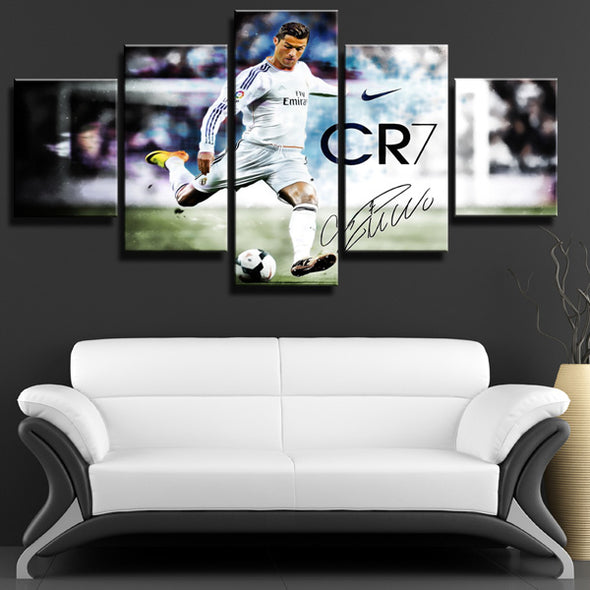 5 Piece Hala Madrid CR7 Art Print Pictures Canvas Decor for Wall-0110 (1)