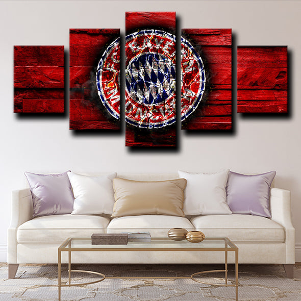 5 canvas art framed prints Bayern Logo Red decor picture-1208 (1)