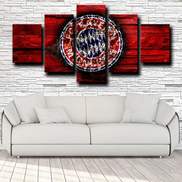 5 canvas art framed prints Bayern Logo Red decor picture-1208 (3)