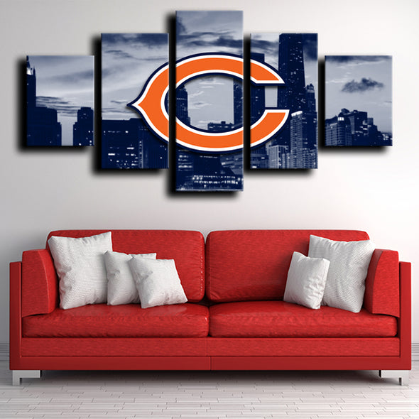 5 canvas art framed prints Chicago Bears logo decor picture-1208 (3)