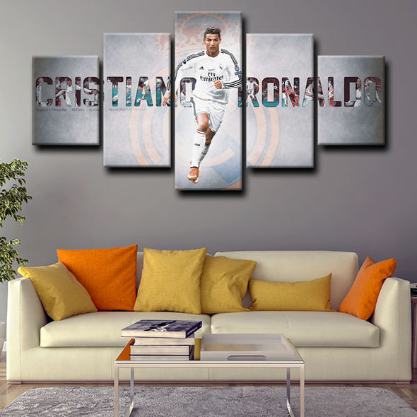 5 canvas art framed prints Cristiano Ronaldo decor picture1223 (3)