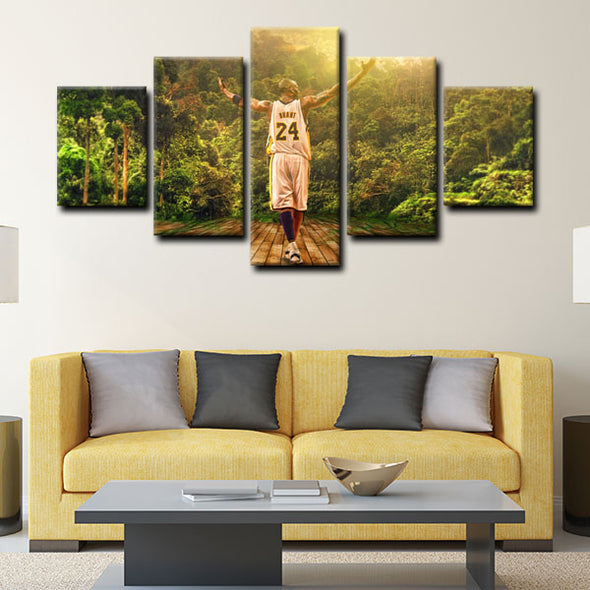  5 canvas art framed prints Kobe Bryant decor picture1221 (1)