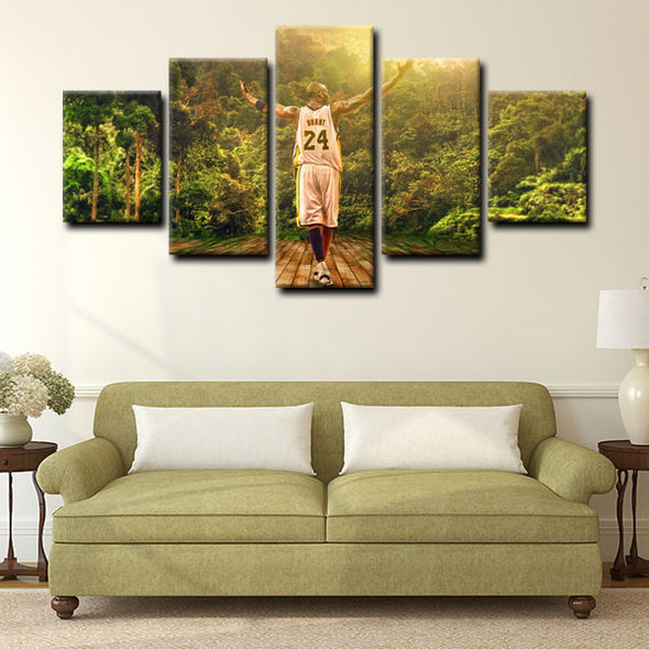  5 canvas art framed prints Kobe Bryant decor picture1221 (2)
