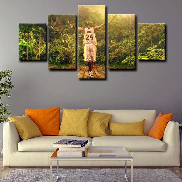  5 canvas art framed prints Kobe Bryant decor picture1221 (4)