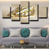 5 canvas art framed prints Minnesota Wild Logo Gold decor picture-1211 (2)