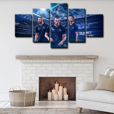  5 canvas art framed prints Real Madrid CF decor picture1201 (1)