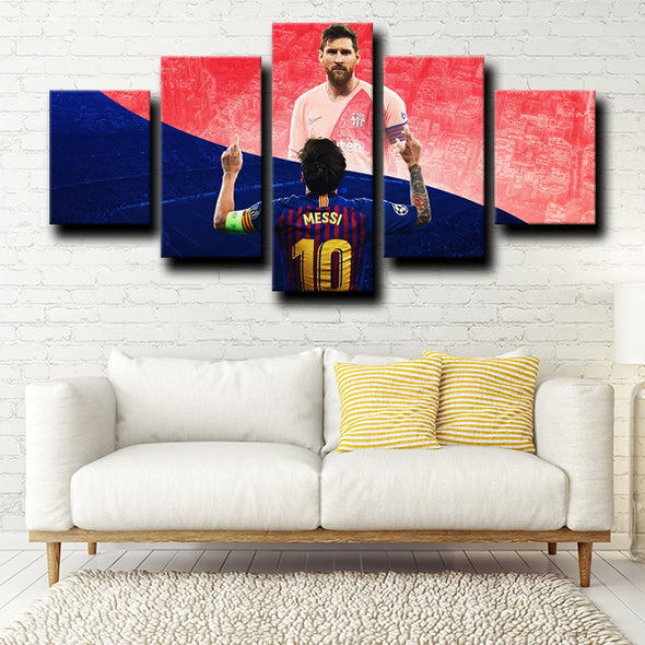 5 canvas modern art prints Barcelona Messi wall picture-1233 (3)