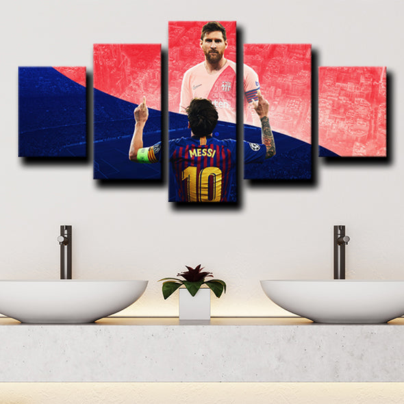 5 canvas modern art prints Barcelona Messi wall picture-1233 (4)