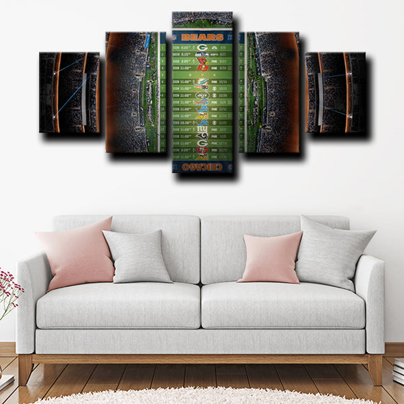 5 canvas painting modern art prints Chicago Bears Rugby Field wall picture-1223 (2)