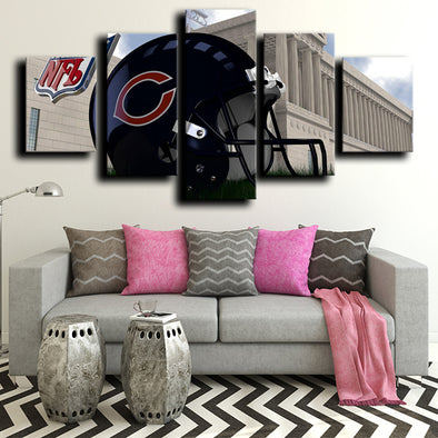 5 canvas painting modern art prints Chicago Bears logo wall picture-1209 (1)