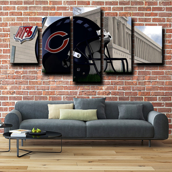 5 canvas painting modern art prints Chicago Bears logo wall picture-1209 (2)
