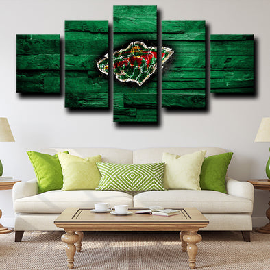 5 canvas painting modern art prints Minnesota Wild Badge wall picture-1212 (1)
