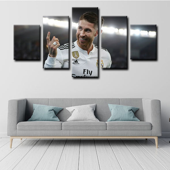 5 canvas painting modern art prints Sergio Ramos wall picture1225 (2)