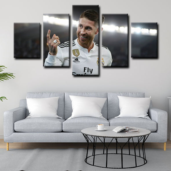 5 canvas painting modern art prints Sergio Ramos wall picture1225 (4)