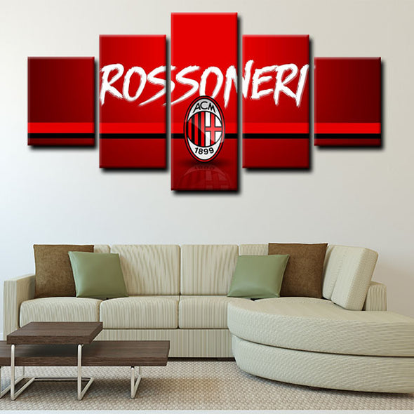  5 canvas wall art framed prints AC Milan  home decor1201 (2)