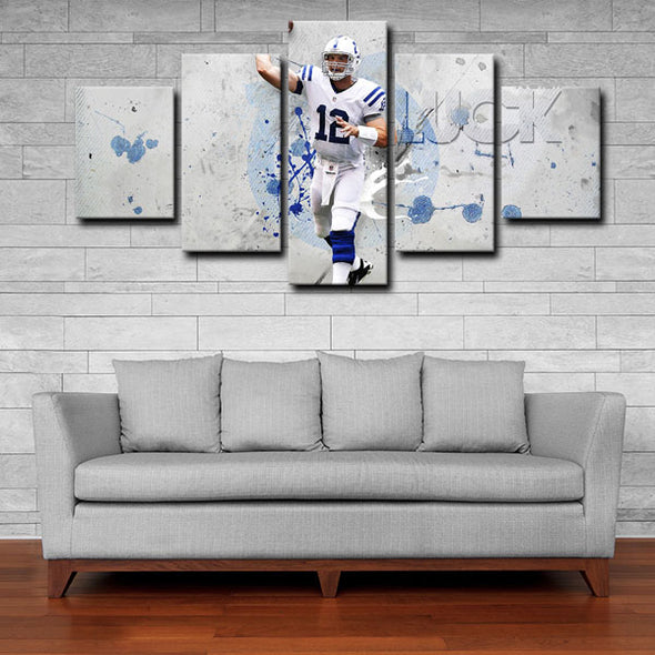 5 canvas wall art framed prints Andrew Luck home decor1201 (2)
