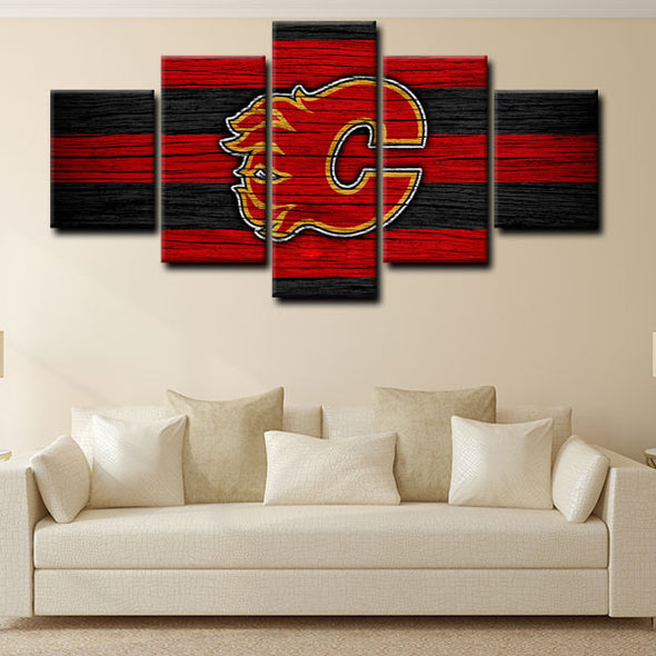5 canvas wall art framed prints Calgary Flames  home decor1201 (3)