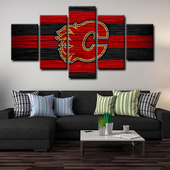 5 canvas wall art framed prints Calgary Flames  home decor1201 (4)