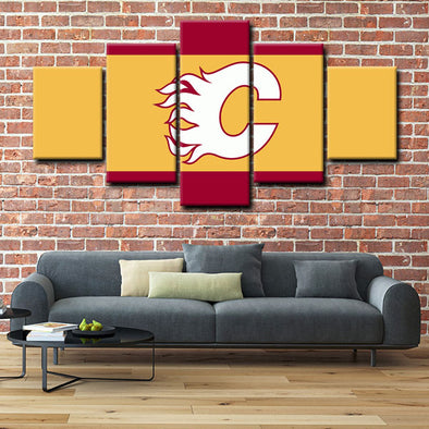  5 canvas wall art framed prints Calgary Flames  home decor1212 (1)