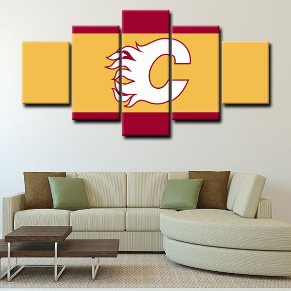  5 canvas wall art framed prints Calgary Flames  home decor1212 (2)