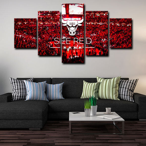 5 canvas wall art framed prints Chicago Bulls  home decor1209 (2)