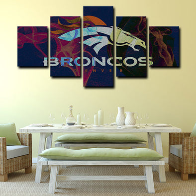 5 canvas wall art framed prints Denver Broncos  home decor1201 (1)