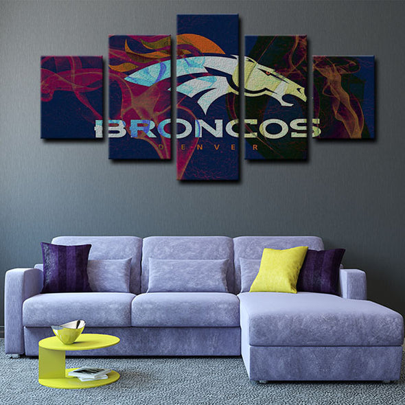 5 canvas wall art framed prints Denver Broncos  home decor1201 (3)