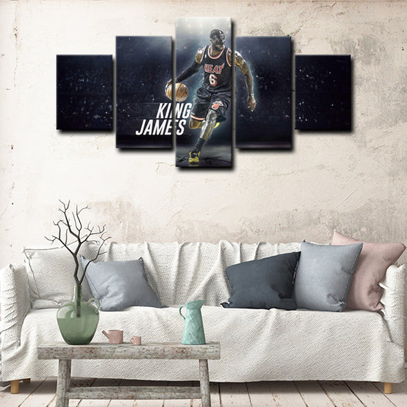 5 canvas wall art framed prints LeBron James  home decor1214 (2)