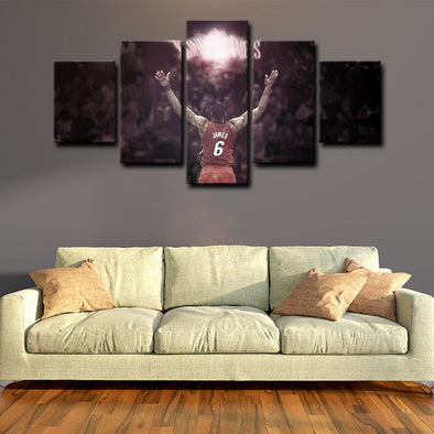 5 canvas wall art framed prints LeBron James  home decor1222 (1)