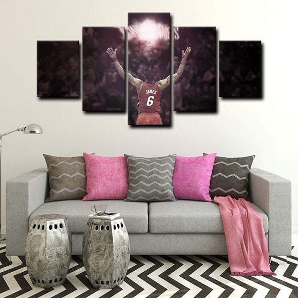 5 canvas wall art framed prints LeBron James  home decor1222 (2)