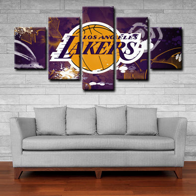    5 canvas wall art framed prints Los Angeles Lakers  home decor1201 (1)