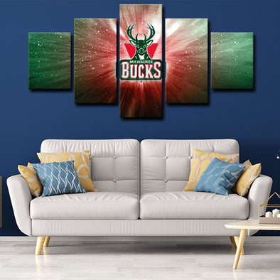 5 canvas wall art framed prints Milwaukee Bucks  home decor 1201(1)