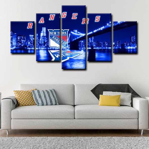 5 canvas wall art framed prints New York Rangers   home decor1201 (3)