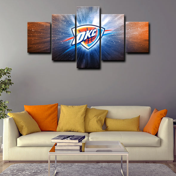 5 canvas wall art framed prints Oklahoma City Thunder  home decor1201 (1)