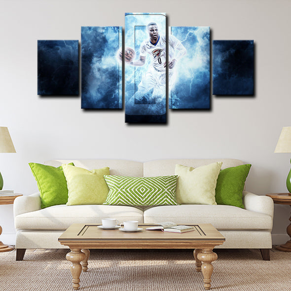 5 canvas wall art framed prints Russell Westbrook  home decor1213 (3)