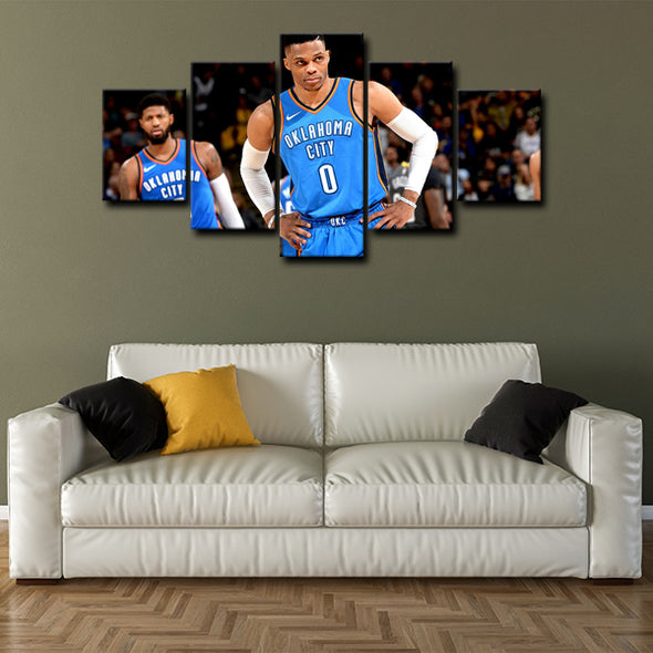 5 canvas wall art framed prints Russell Westbrook  home decor1222 (3)