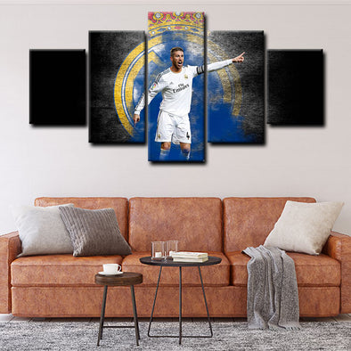 5 canvas wall art framed prints Sergio Ramos  home decor1201 (1)