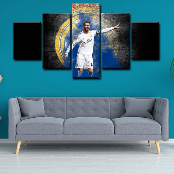 5 canvas wall art framed prints Sergio Ramos  home decor1201 (3)