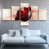 5 panel canvas art art prints Jersey's Team Red flame wall decor-1001 (2)