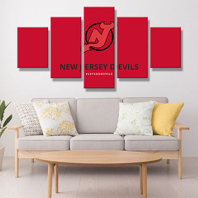 5 panel canvas art art prints Jersey's Team Red long decor picture-1006 (1)