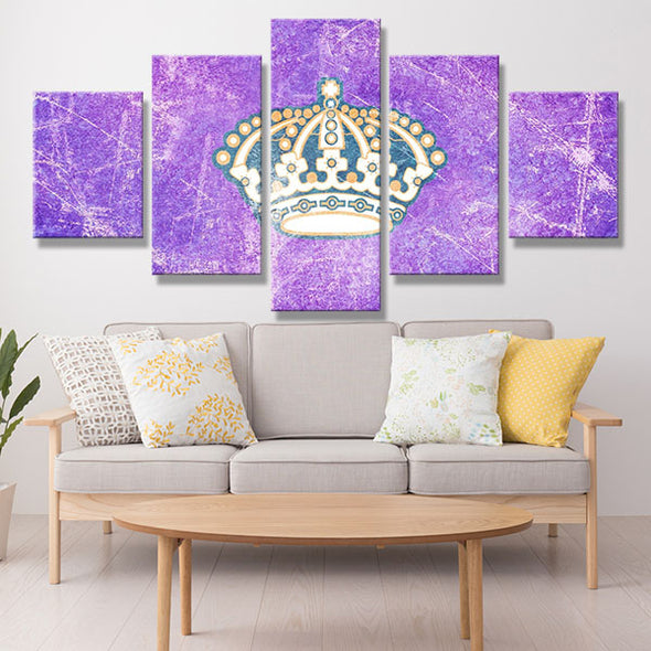 5 panel canvas art art prints Kings team Purple lightning wall decor-30018 (2)