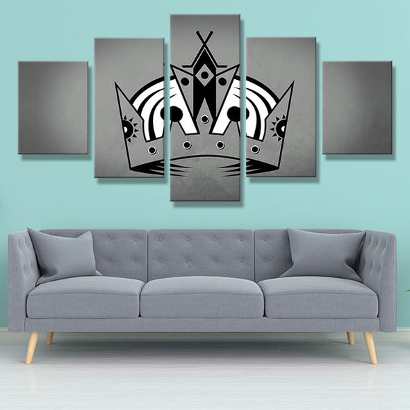 5 panel canvas art art prints Kings team crown live room decor-3006 (2)