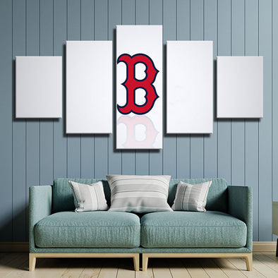 5 panel canvas art art prints Red Sox White wall art live room decor-50023 (1)