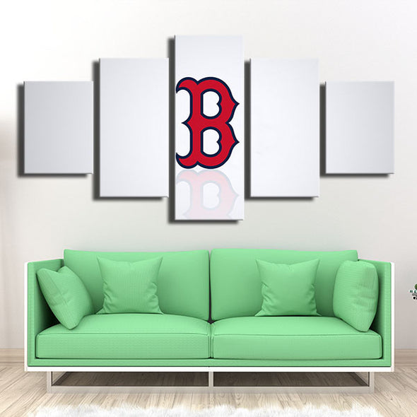 5 panel canvas art art prints Red Sox White wall art live room decor-50023 (2)