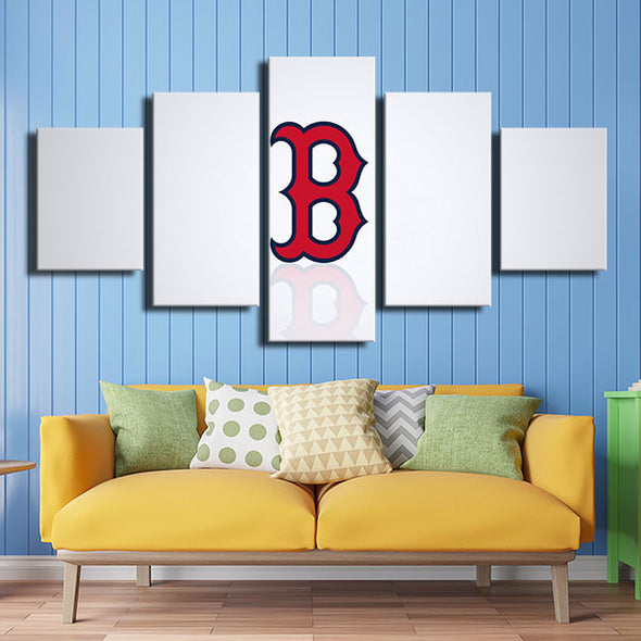 5 panel canvas art art prints Red Sox White wall art live room decor-50023 (3)