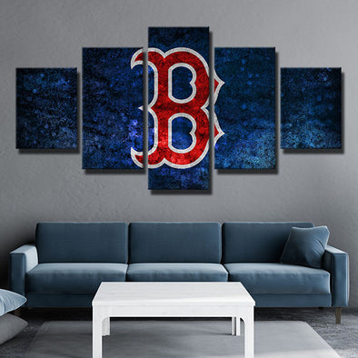 5 panel canvas art canvas prints Red Sox Blue snowflake wall picture-50032 (1)