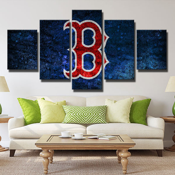 5 panel canvas art canvas prints Red Sox Blue snowflake wall picture-50032 (3)