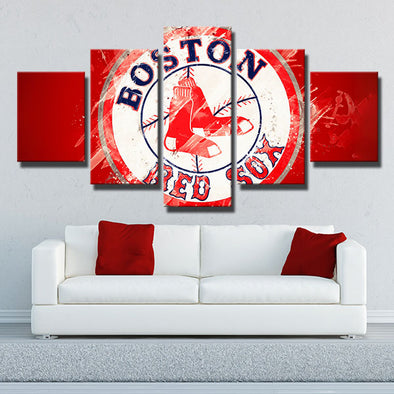 5 panel canvas art canvas prints Red Sox Red art live room decor-50014 (1)