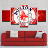 5 panel canvas art canvas prints Red Sox Red art live room decor-50014 (4)