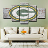 5 panel canvas art framed Packers white wall logo live room decor-1209 (2)